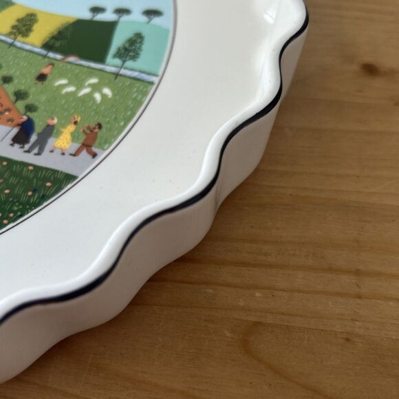 Villeroy & Boch Naif Wedding Porcelain Quiche/Pie/Tart Plate Laplau Vilbofour - Picture 3 of 7